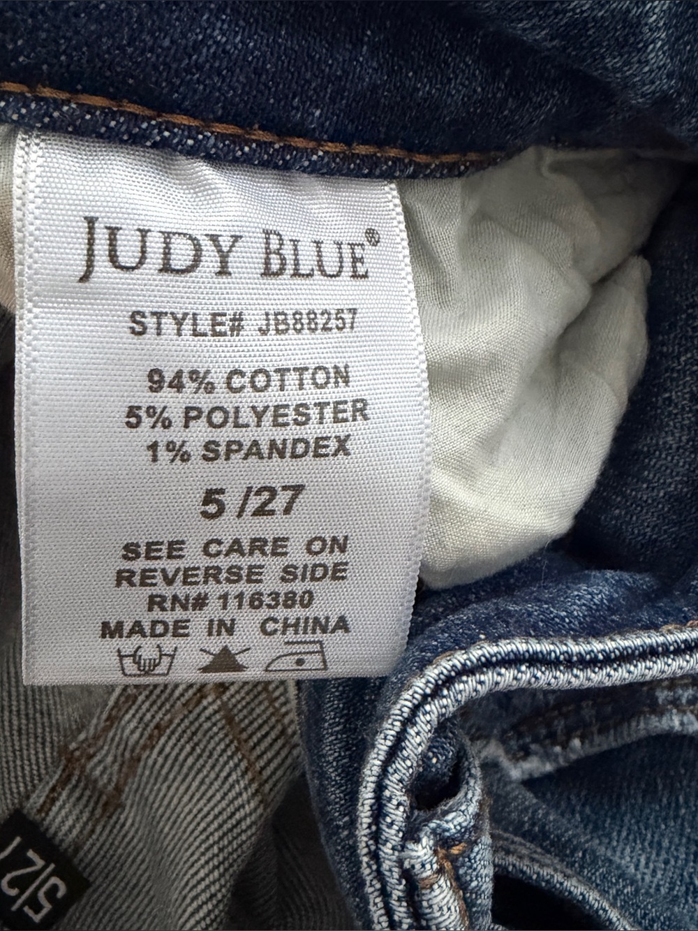 Judy Blue Relaxed Fit Jeans Sunflower Embroidered Raw Hem Stretch Size 5/27 - Picture 3 of 7